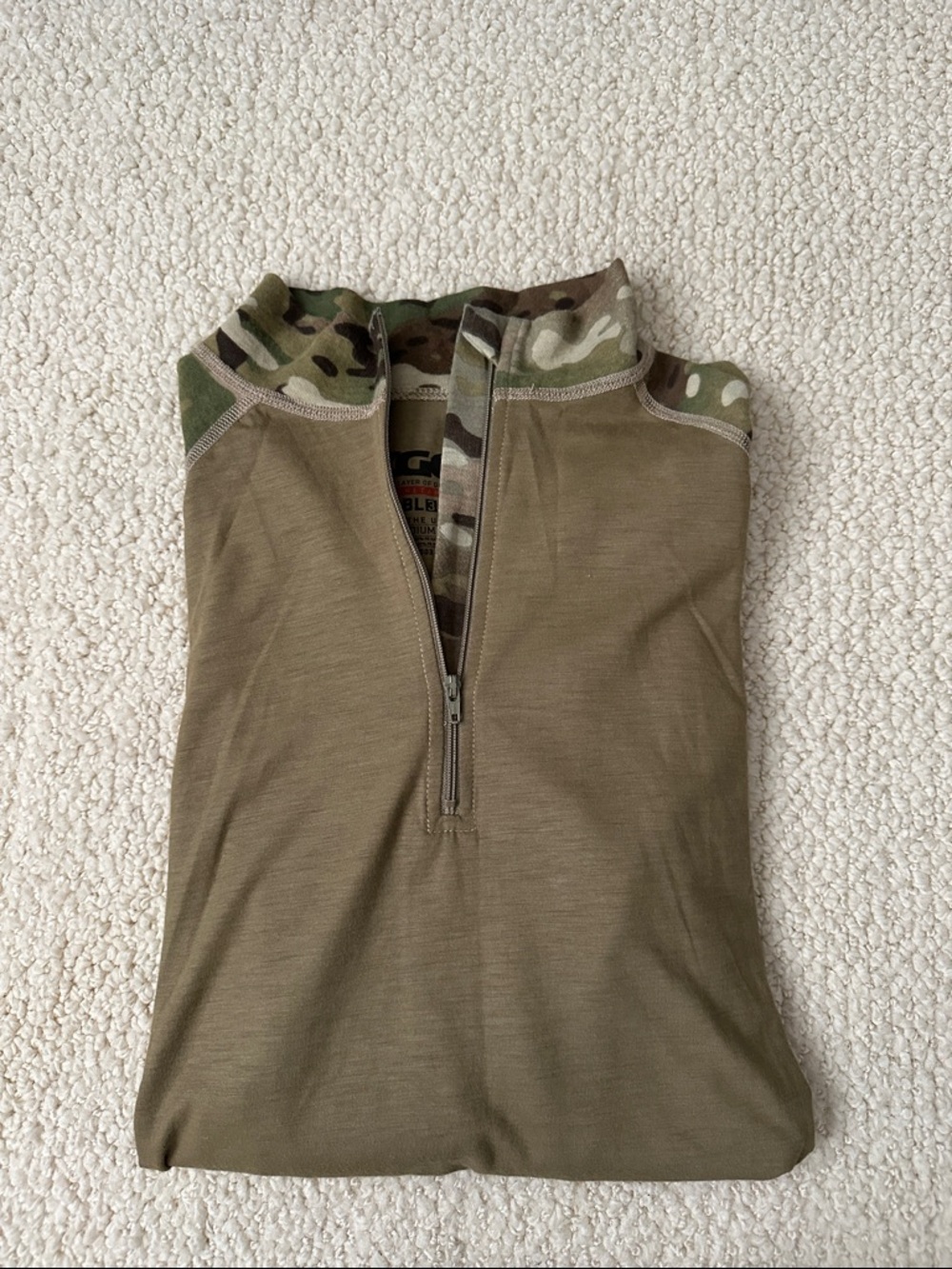Tactical Quarter-Zip Top with Camo Trim